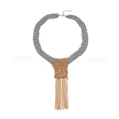 Alloy Multi-Strand Tassel Bib Necklaces for Women&nbsp;WG6F2C6-02