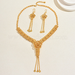 Elegant Alloy Hollow Flower Tassel Earrings & Necklaces for Women&nbsp;IS9809
