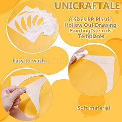 16Pcs 8 Sizes PP Plastic Hollow Out Drawing Painting Stencils Templates&nbsp;DIY-WH0699-92A
