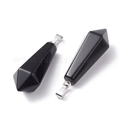Natural Black Obsidian Pointed Pendants&nbsp;G-I314-02P-06