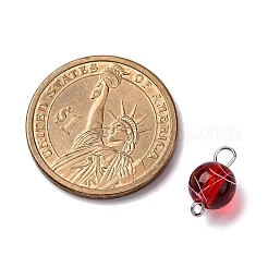 Drawbench Spray Painted Transparent Glass Round Connector Charms&nbsp;PALLOY-JF03509-01
