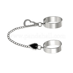 Heart Alloy Enamel Chain Finger Rings&nbsp;FS-WG15957-01