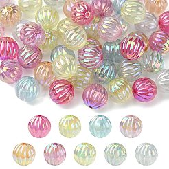 50Pcs UV Plating Rainbow Iridescent Acrylic Beads&nbsp;PACR-CJ0001-28