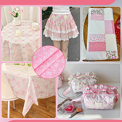 Bowknot Pattern Cotton Fabric&nbsp;DIY-WH0504-973A