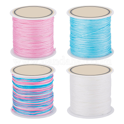 4 Rolls 4 Styles Macaron Color Segment Dyed Nylon Braided Cord&nbsp;NWIR-TA0001-22-1