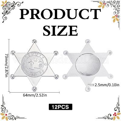 12Pcs Hexagram Plastic Cabochons&nbsp;AJEW-MA0001-18S-1