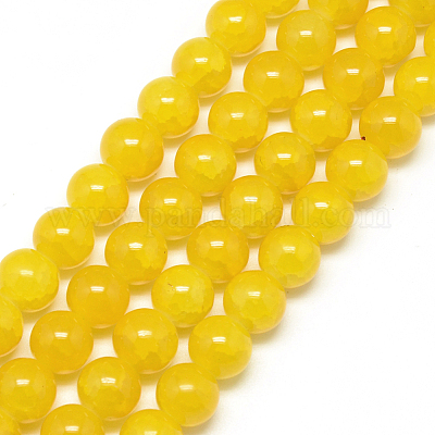Baking Paint Crackle Glass Bead Strands&nbsp;X-DGLA-Q023-8mm-YS28-1
