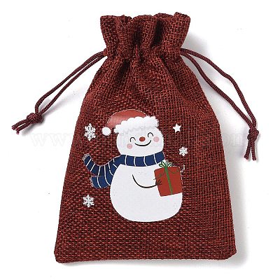 Christmas Theme Jute Cloth Storage Bags&nbsp;ABAG-F010-01A-02-1