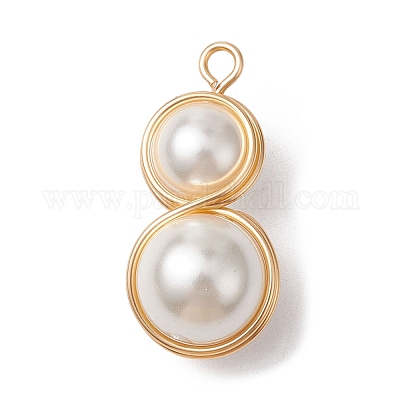 Shell Pearl Copper Wire Wrapped Pendants&nbsp;PALLOY-TA00108-1