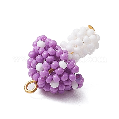 Seed Beads Beaded Charms&nbsp;PALLOY-MZ00339-04-1