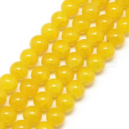 Baking Paint Crackle Glass Bead Strands&nbsp;X-DGLA-Q023-8mm-YS28-1
