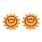 PVC Cabochons, Rubberized, Orange, Sun, 27.5x28.5x3mm