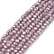 Electroplate Glass Beads Strands, Opaque Solid Color, AB Color Plated, Faceted, Rondelle, Medium Purple, 2.3~2.7x2mm, Hole: 0.4mm, about 135~140pcs/strand, 26~27cm