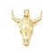 Brass Pendants, Cattle Charms, Real 18K Gold Plated, 26x22x6mm, Hole: 3x4.5mm