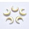 Natural Yellow Shell Cabochons, Moon, 18~22x16~19x2~8mm