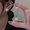Alloy Rhinestone Cuff Earrings, Flower, Golden, 70x35mm