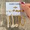 Alloy & Plastic Pearl Earring Sets, Golden, 7~35mm, 6pairs/set