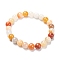 Natural Gemstone Stretch Beaded Bracelets, Round, Inner Diameter: 2-1/8 inch(5.5cm), Beads: 8~9mm