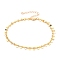 Brass Anklets, with Curb Chains and Lobster Claw Clasps, Star, Golden, 9-1/4 inch(23.5cm)