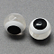 Round Evil Eye Resin Beads, Clear, 6x5mm, Hole: 1.8~2mm