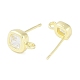 Brass Pave Clear Cubic Zirconia Stud Earring Findings&nbsp;KK-F875-01G-2