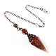 Natural Tourmaline & Resin Hexagonal Pointed Dowsing Pendulums&nbsp;PW-WG7D05E-20-1
