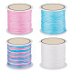 4 Rolls 4 Styles Macaron Color Segment Dyed Nylon Braided Cord&nbsp;NWIR-TA0001-22-1