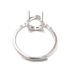 Adjustable Brass Solitaire Ring Settings&nbsp;KK-C022-02P-3