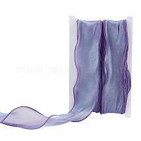 Rainbow Color Polyester Organza Ribbon&nbsp;OCOR-WH0082-118A