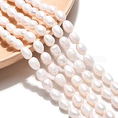 Natural Cultured Freshwater Pearl Beads Strands, Rice, Creamy White, 5~9.5x5~7.5mm, Hole: 0.5mm, about 47~49pcs/strand, 13.98~14.37 inch(35.5~36.5cm)