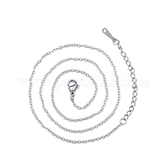 Non-Tarnish 304 Stainless Steel Cable Chains Necklace for Men Women, Stainless Steel Color, Wide: 1.5mm, 15.75 inch(40cm)