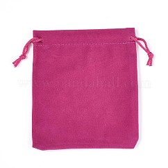 Rectangle Velvet Pouches, Gift Bags, Camellia, 12x10cm