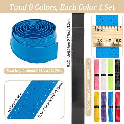 8Pcs 8 Colors PU Leather Anti-slip Badminton Tennis Racket Grip Tape&nbsp;DIY-SP0005-46
