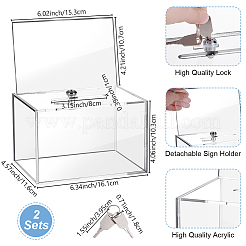 Transparent Acrylic Donation Boxes with Lock and Keys&nbsp;CON-WH0095-197