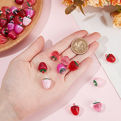 36Pcs 6 Colors Resin Imitation Fruit Pendants&nbsp;RESI-SC0003-17