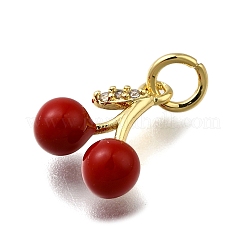 Brass Micro Pave Cubic Zirconia Charms&nbsp;KK-S515-056G