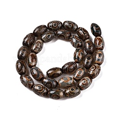 Natural Tibetan Agate 3-Eye Beads Strands&nbsp;G-T138-195A