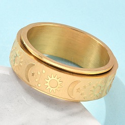 Star & Moon & Sun 304 Stainless Steel Rotatable Finger Ring&nbsp;PW-WG61315-09