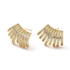 Clear Cubic Zirconia Chunky Stud Earrings&nbsp;EJEW-F281-16G