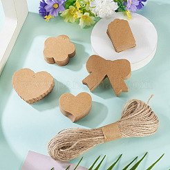 150Pcs 5 Styles Mixed Shapes Kraft Paper Gift Tags&nbsp;CDIS-TA0001-45