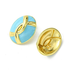 Oval Brass Stud Earrings&nbsp;EJEW-C072-02G