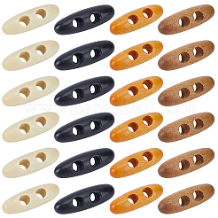 60Pcs 4 Colors 2-Hole Wood Buttons&nbsp;BUTT-GF0004-25B