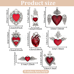 32Pcs 8 Styles Rack Plating Alloy Enamel Pendants&nbsp;FIND-HY0004-25