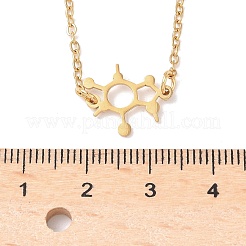 304 Stainless Steel Chemical Symbol Pendant Necklaces&nbsp;NJEW-Z073-03G-05
