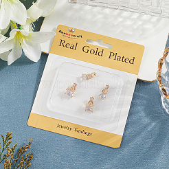 8Pcs 4 Styles Brass Clip-on Earring Findings for Women&nbsp;KK-BBC0019-94