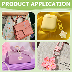 20Pcs 5 Colors Resin Flower Pendant Decorations&nbsp;HJEW-UN0001-27