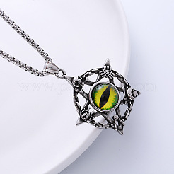 Nightclub Punk Retro Devil Eye Pentagram 304 Stainless Steel Pendant Necklace Jewelry&nbsp;NW8478