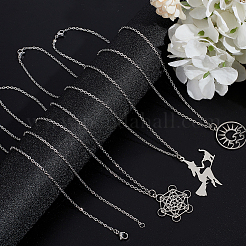30Pcs 304 Stainless Steel Flat Cable Chain Necklaces Set for Men Women&nbsp;STAS-BBC0004-99B