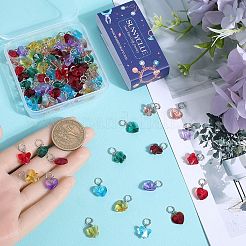 84pcs 14 style Faceted Transparent Glass Charms&nbsp;GLAA-SC0002-05