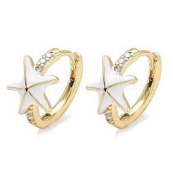 Brass Micro Pave Cubic Zirconia Hoop Earrings for Women&nbsp;EJEW-A167-23G-01